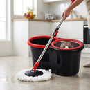 Kit Mop Giratório Easy Clean com Balde Inox-Refil Incluso